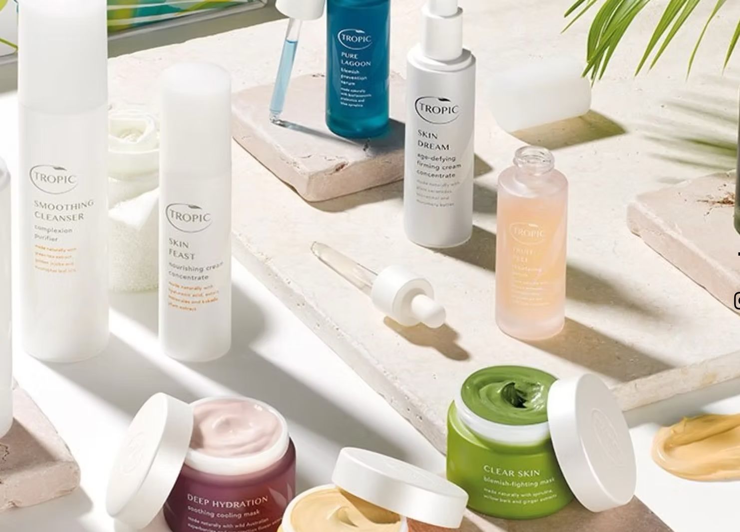 Skincare products and accessories arranged neatly, representing self-care and skin care routines from Watt A Beauty in Glasgow.